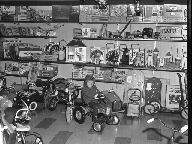 This little lad was having a great time in one of Northampton's toy shops
