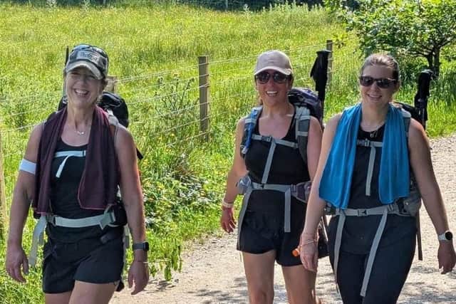 Paula, Sarah and Rachel during the three peaks challenge