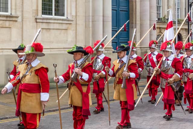 the Honourable Artillery Company of Pikemen & Musketeers parading at Oak Apple Day - Stu Vincent Photography