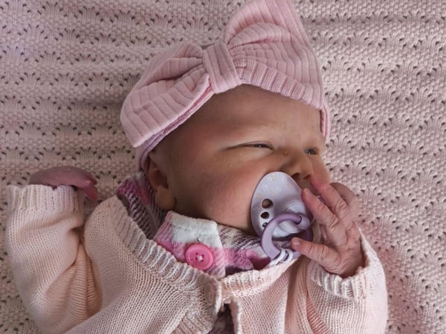 Anastasiah-Mai was born on August 30 at Northampton General Hospital, weighing 7lbs 8oz.