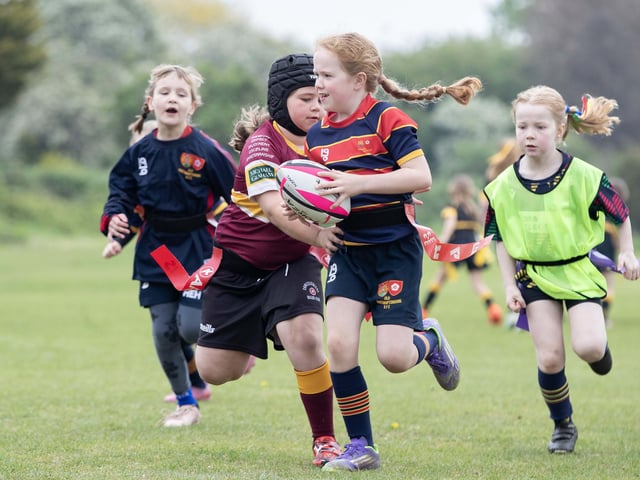 Under 7s girls rugby festival at Northampton Old Scouts on Sunday May 3