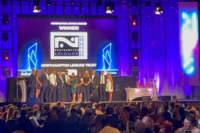 The Triology team from Northampton collecting the award.
