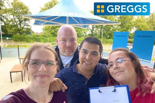 Some of the team ahead of the opening of Wellingborough's new drive thru Greggs