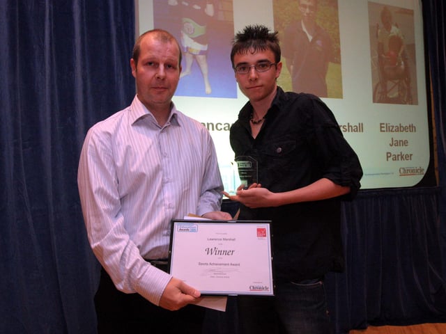 The 2009 Education Awards in conjunction with Term Time at the Freemasons Hall, Trinity Avenue, Northampton. Sports Achievement Award - sponsored by John Henry Sports, Phil Millbank Winner: Lawrence Marshall - Kingsthorpe College