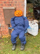 Pumpkin dummy made by Zoe Rudd and Paul Spink.
