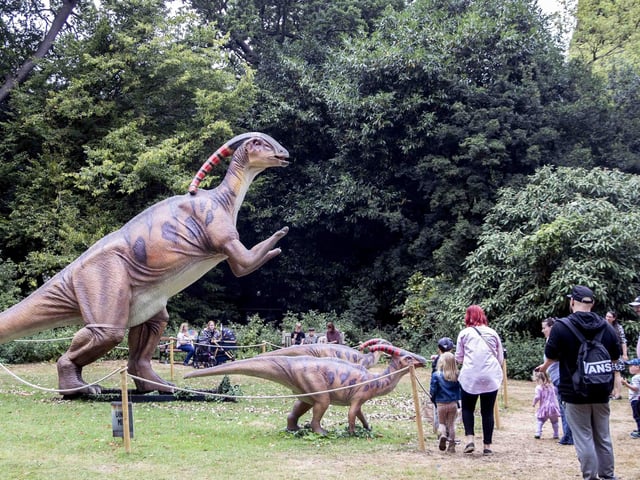 Families had tons of fun with the dinosaurs at Delapre Abbey