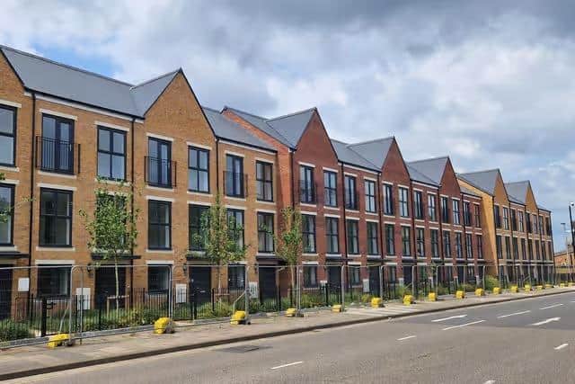 These are the new homes on Castle Street - part of the redevelopment replacing the former Spring Boroughs estate.