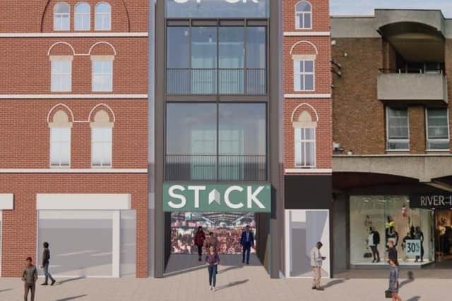 Artist impression of the proposed facade on Abington Street.Credit: STACK