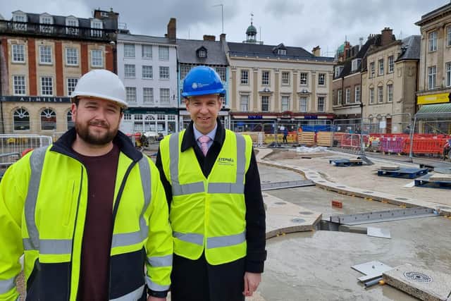 Project manager Jamie Chalmers and councillor Daniel Lister
