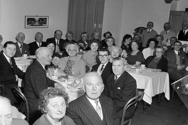 The Corstorphine Branch of the British Legion enjoy a Scottish Night in Kirk's Tearoom, on St Johns Road, in January 1964.