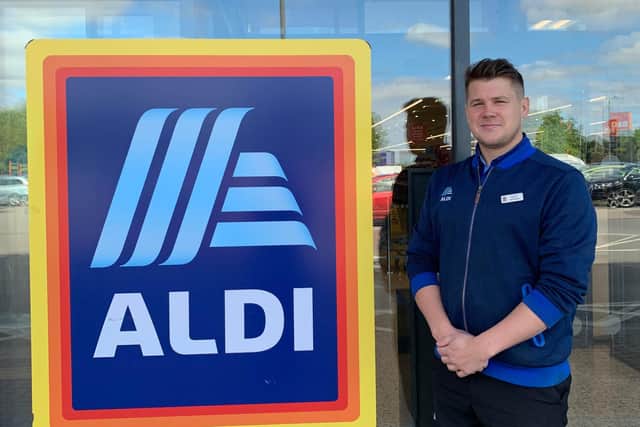 A Northampton supermarket manager is celebrating 15 “rewarding” years working for Aldi.