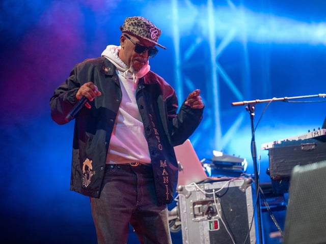 Digable Planets on stage at the Shambala Festival on Saturday, August 23, 2025. Photo by David Jackson.