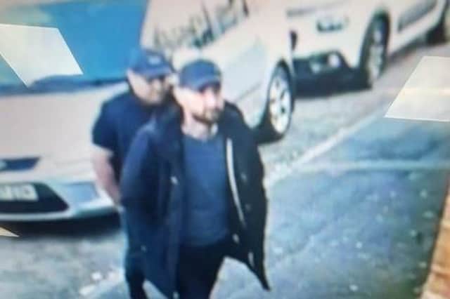 Police would like to speak to the two men pictured.