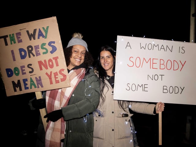 The event took place in Northampton on Friday November 2024 and saw dozens of activists march for an end to violence against women and girls.