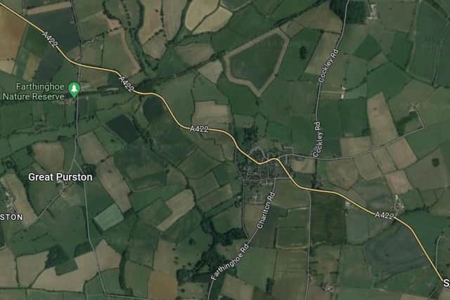 The incident happened in a field in the village of Farthinghoe, near Brackley.