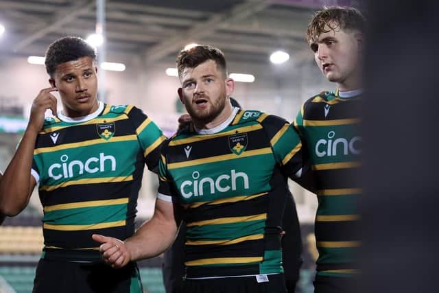 Sam Graham (centre) skippered Saints against Harlequins (photo by Morgan Harlow/Getty Images)