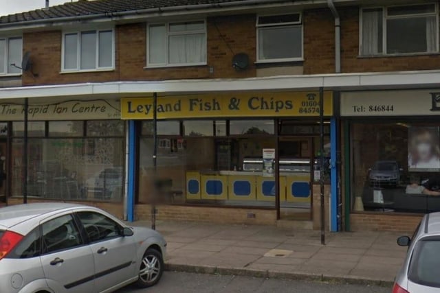 In Leyland Drive, Kingsthorpe, this chippy is also joint tenth with a total of 10 votes.
