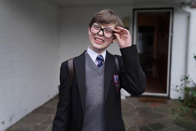 Young Alan in his 'Easton Lovell Upper School' uniform.