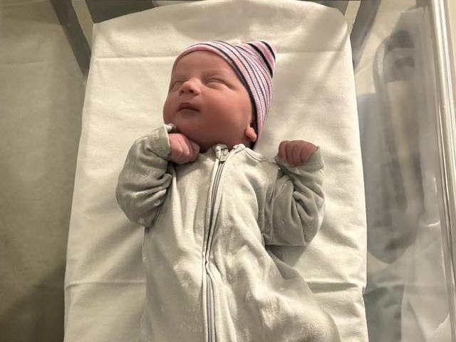 Finley George born at 2.50am on November 4 at Kettering General Hospital, weighing 7lbs 4oz.