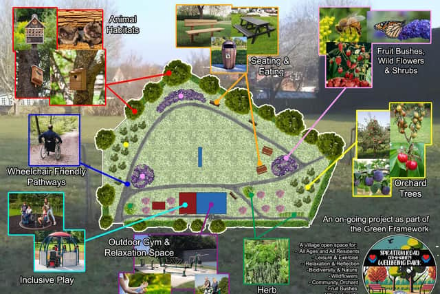Illustrative masterplan for the Spratton Road Wellbeing Park.