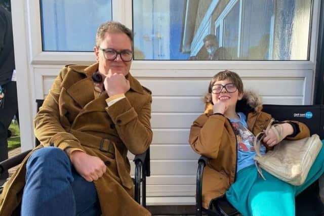 Alan Carr and actor Oliver Savell who plays young Alan in 'Changing Ends'. Photo: Alan Carr/Instagram