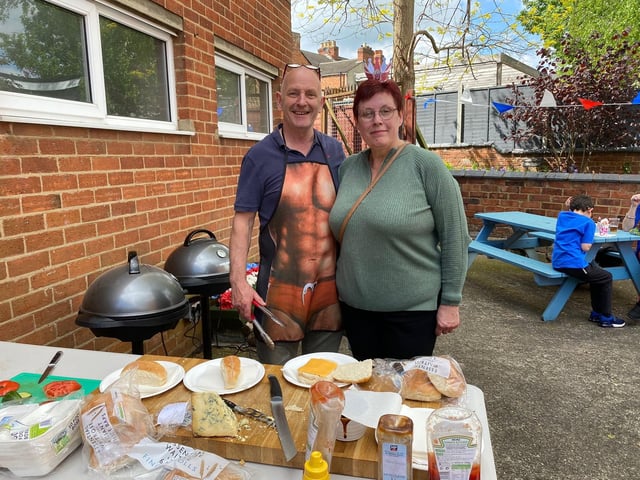 Working hard, providing the residents of Stanhope Road with barbecue food in the sunshine!