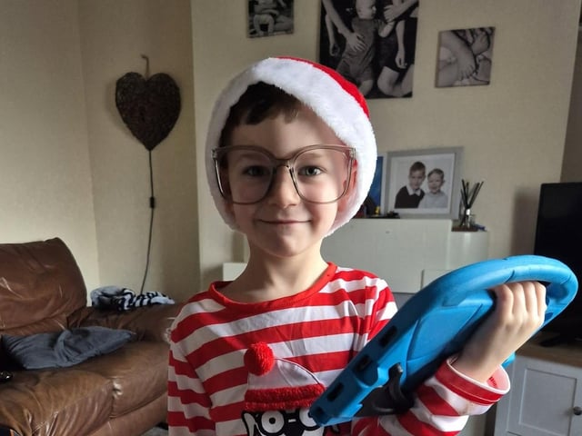Phoenix, aged five, as Where's Wally.