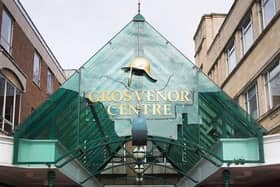 The original glass canopy above the Abington Street entrance to Grosvenor Centre