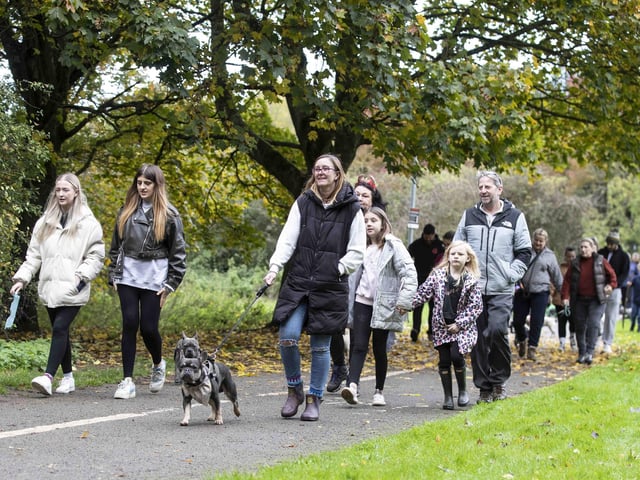 Around 60 French Bulldogs dressed up in spooky costumes for a special walk at Hunsbury Hill Country Park on Sunday (October 29).