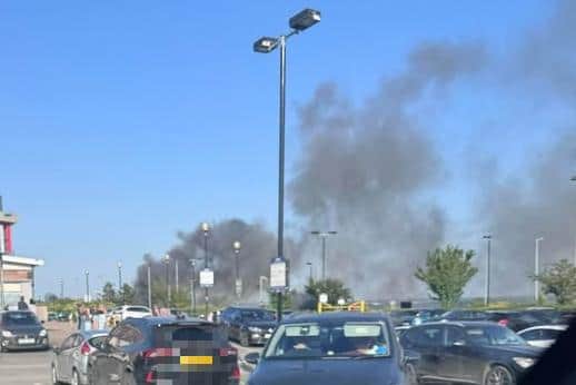 Smoke seen over Sixfields on Friday (May 16).