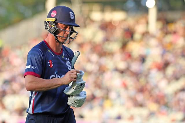 Chris Lynn was dismissed for one from just three balls (Picture: Peter Short)