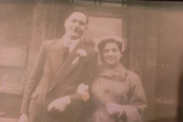 The pair on their wedding day in 1953.