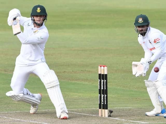 Ryan Rickelton in action for South Africa against Bangladesh in April
