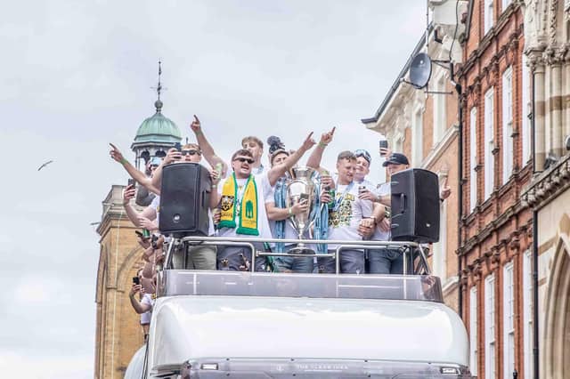 Saints players, coaches and staff celebrated with fans in Northampton town centre on Sunday (June 9) after winning the Gallagher Premiership title at Twickenham on Saturday (June 8).