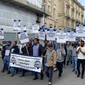 The taxi drivers union took to the streets of Northampton to protest against regulations in October 2023.
Credit: ADCU