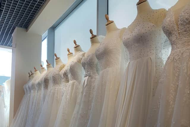 A selection of bridal gowns