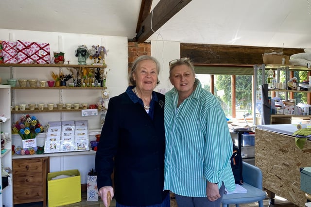 Helen Brodie, owner of the Old Dairy Farm Craft Centre, pictured with Louise, The Sewing Barn owner, at the centre.