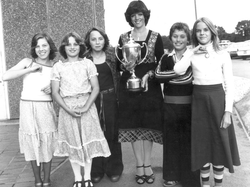 Former Olympic swimmer Jackie Enfield at Mereway Upper School 1978