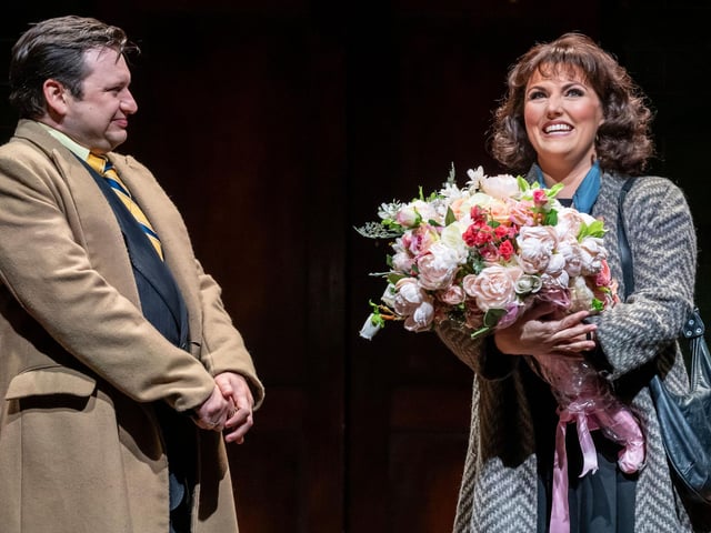 Sam Lupton as Del Boy and Katie Paine as Raquel in Only Fools and Horses: The Musical. Photograph: Johan Persson