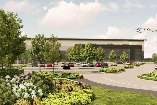 Illustrative designs showing the entrance to one of the proposed buildings, which would be 21 metres tall.