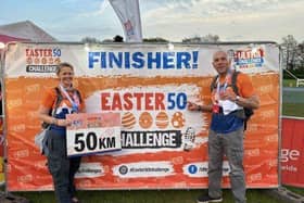 Laura and Phil at the finishing line