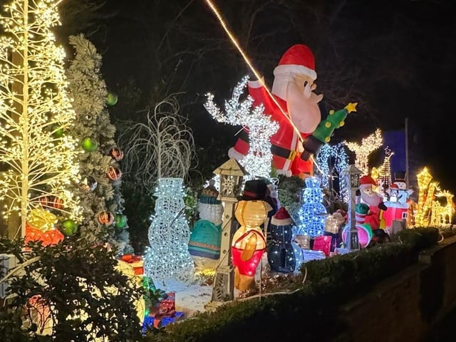 Sisters Gemma Hewer and Becky Evans carried on the tradition in their father’s memory, as he started the display almost two decades ago.
