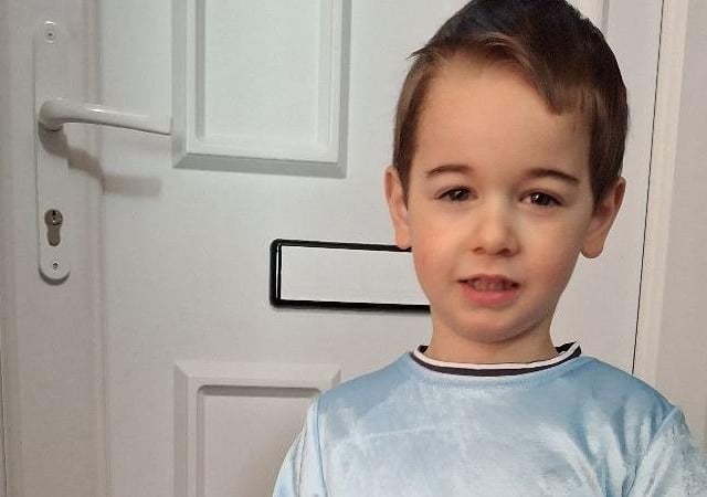 Mateo, aged three, as Bluey.