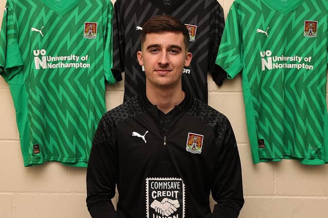 Goalkeeper Louie Moulden met his new team-mates at their Moulton College training base on Tuesday (Picture: Pete Norton/Getty Images)