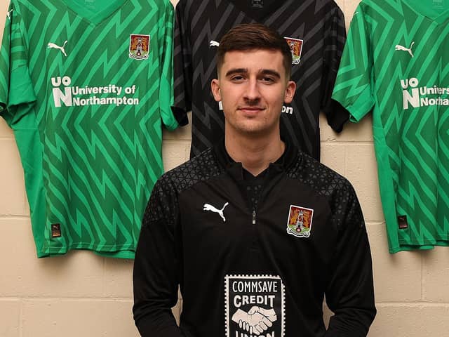 Goalkeeper Louie Moulden met his new team-mates at their Moulton College training base on Tuesday (Picture: Pete Norton/Getty Images)