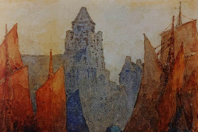 Continental Harbour, watercolour