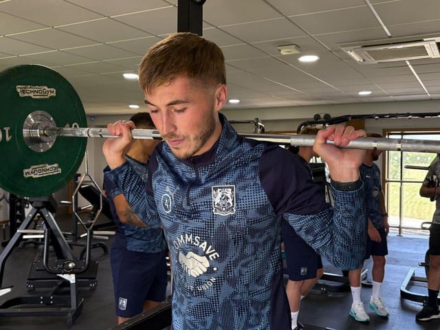 Dean Campbell gets through some gym work