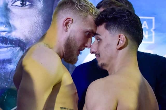 ake Paul yells towards AnEsonGib after pushing him during the weigh-in for Miami Fight Night on January 29, 2020 in Miami, Florida