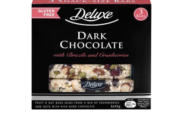 Supermarket chain Lidl is recalling its Deluxe Dark Chocolate Muesli Bar with Brazils and Cranberries, due to the possible presence of salmonella (Photo: Lidl)