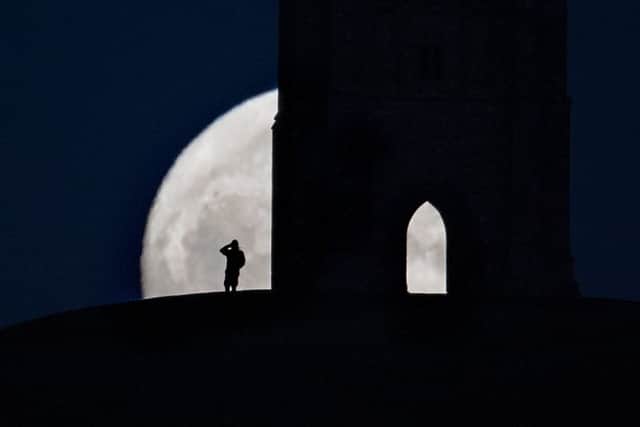 A wolf moon rising over Glastonbury Tor in January 2017 (Photo: Matt Cardy/Getty Images)